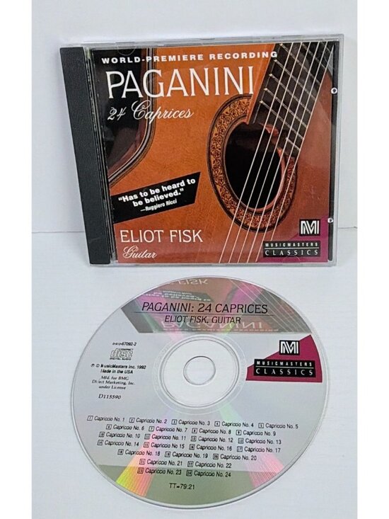 MusicMasters Classics Other - Paganini 24 Caprices CD Eliot Fisk Romantic Guitar 1992 BMG